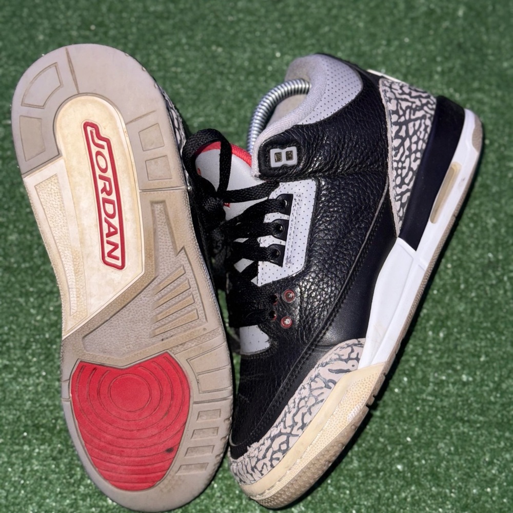 Jordan Black and Gray Sneakers with Red Accents